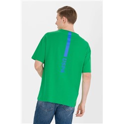 Erkek Elma Yeşili Oversize Bisiklet Yaka Tişört