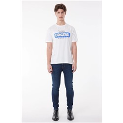 Lee, Regular Fit Normal Kesim %100 Pamuk Bisiklet Yaka Kırık Beyaz Tişört