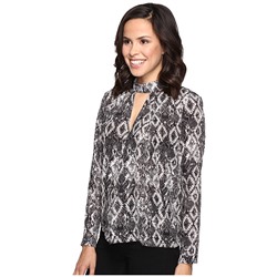 Snake Print Shirt with Keyhole Cut Out
