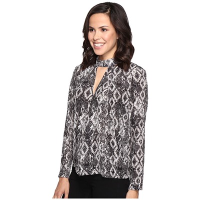 Snake Print Shirt with Keyhole Cut Out