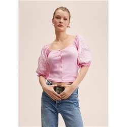 Camiseta manga bordada