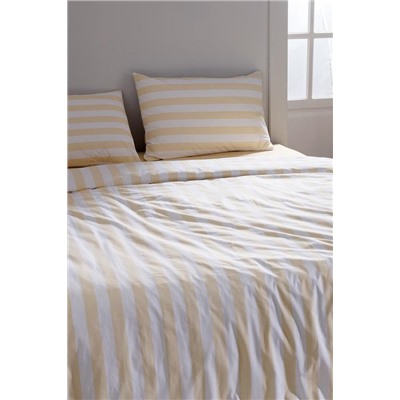 Avignon King Size %100 Pamuk Ranforce Baskılı Nevresim Takımı - Sarı
