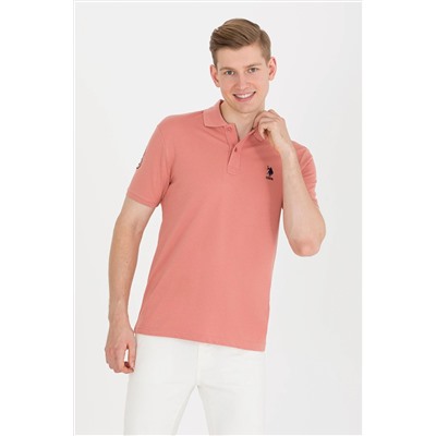 Erkek Pudra Basic Polo Yaka Tişört