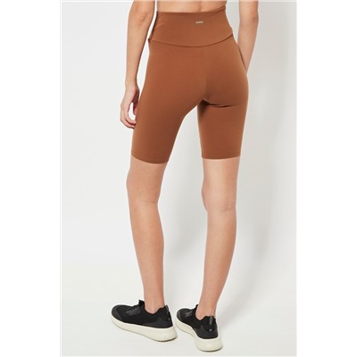 Leggings ciclista cintura alta - Camel