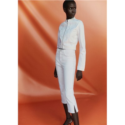 Jeans capri abertura lateral