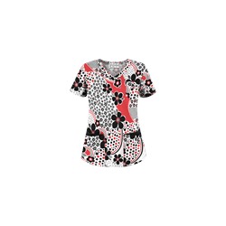 UA Garden Whimsy Poppy Five-Pocket Print Scrub Top