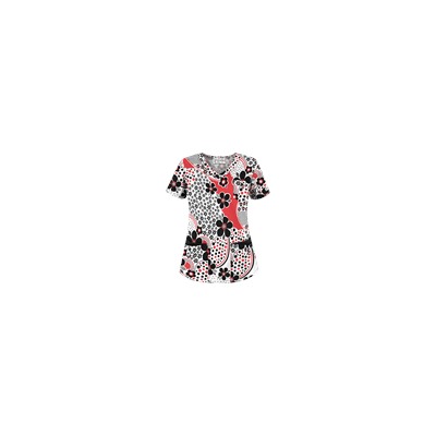 UA Garden Whimsy Poppy Five-Pocket Print Scrub Top