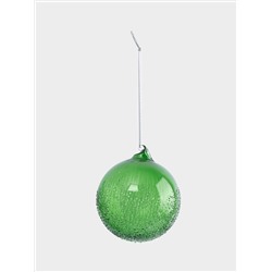 Игрушка елочная, 2 шт, 8 см, стекло, зеленая, Шар с изморозью, New year