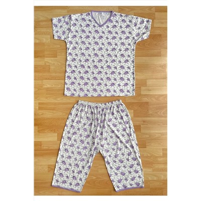 Betimoda Kadın Pamuklu Kısa Kollu Kısa Biyeli Ince Mevsimlik Pijama Takımı Mor Kısa.Biyeli.Pjm.Takım