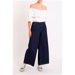 Crop top avolantado Blanco
