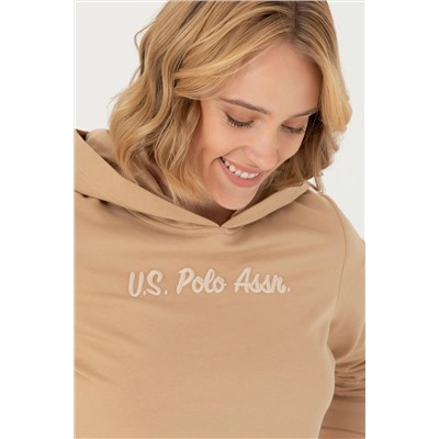 Kadın Kum Kapüşonlu Sweatshirt