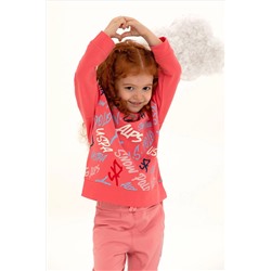 Çocuk Nar Çiçeği Bisiklet Yaka Sweatshirt