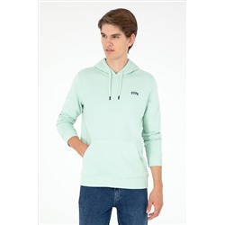 Erkek Su Yeşili Basic Sweatshirt