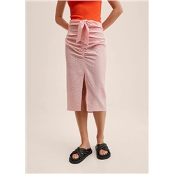 Falda cuadro vichy fruncida -  Mujer | MANGO OUTLET Melilla