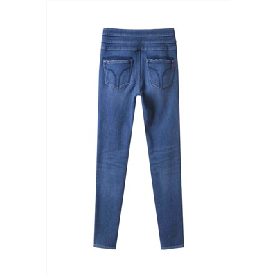 Vaquero slim fit de tiro alto Azul
