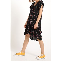 Vestido floral Negro