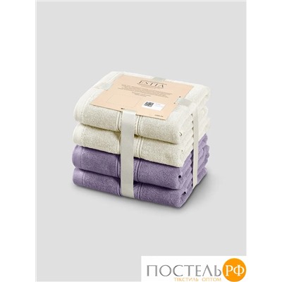 ESTIA МАРТОС экрю/сирен К-т полотенец 50х80-2/50х80-2, 100% хлопок, 500 г/м2