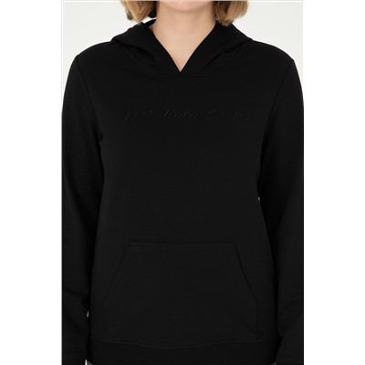 Kadın Siyah Kapüşonlu Sweatshirt