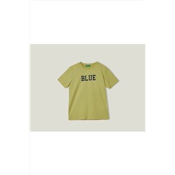 United Colors of BenettonErkek Çocuk Açık Yeşil Renk Su Baskılı T-Shirt Açık Yeşil