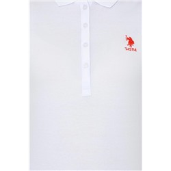 Kadın Beyaz Basic Polo Yaka Tişört