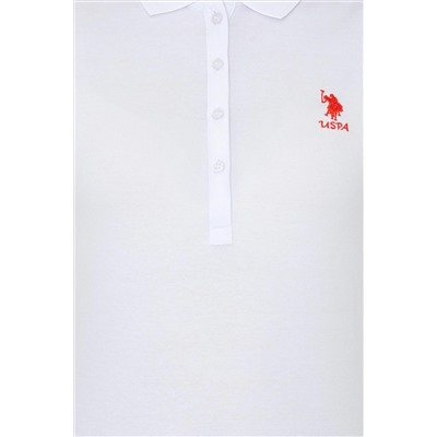 Kadın Beyaz Basic Polo Yaka Tişört
