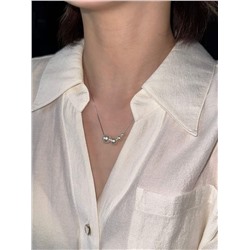 Ожерелье  Серебряная цепочка с жемчужинами   Tiffan*y Серия Tida*l Sequenc*e