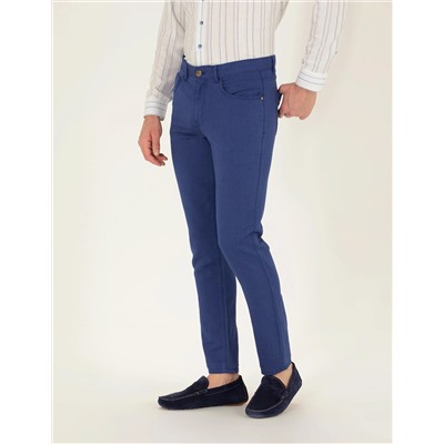 İndigo Slim Fit Kanvas Pantolon