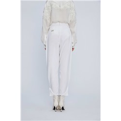 Pantalón recto Blanco