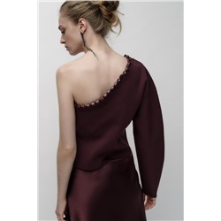 ASYMMETRIC BOBBLE KNIT SWEATER