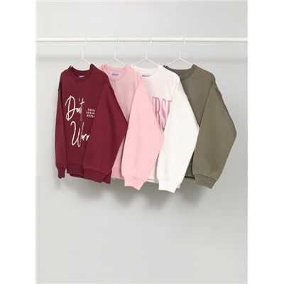 4-PACK OF CONTRAST PLAIN AND PRINTED SWEATSHIRTS