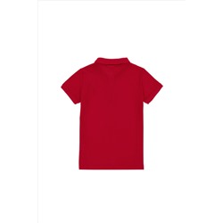 Erkek Çocuk Kırmızı Basic Polo Yaka Tişört