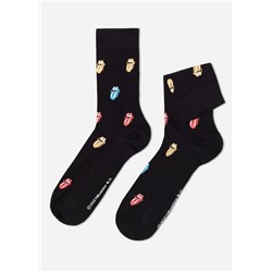 Kurze Herren-Baumwollsocken mit Rock-Band-Print