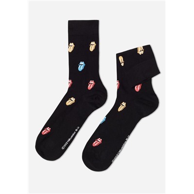 Kurze Herren-Baumwollsocken mit Rock-Band-Print