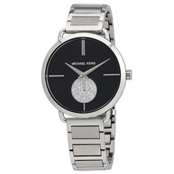 MICHAEL KORS Portia Black Dial Stainless Steel Ladies Watch