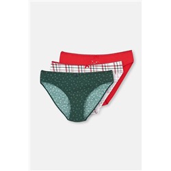 Dagi Kırmızı 3'lü Paket Desenli Pamuklu Slip 22WW27292MA_KIR