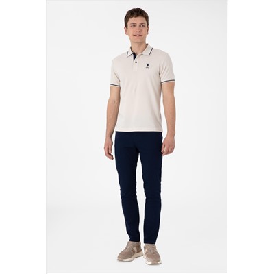 Erkek Slim Fit Polo Yaka Taş Basic Tişört