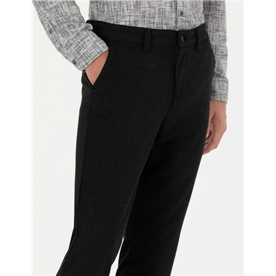 Siyah Slim Fit Kanvas Pantolon