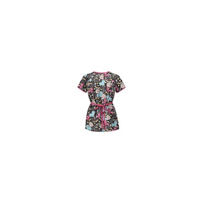 UA Dog Park Black Mock Wrap Print Scrub Top