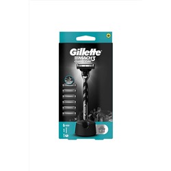 Gillette, Mach3 Charcoal Tıraş Makinesi ve Yedek Bıçağı 6'lı + Tıraş Bıçağı Standı
