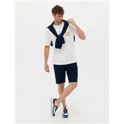 Lacivert Slim Fit Örme Şort