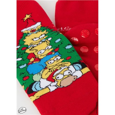 Stoppersocken mit weihnachtlichem The Simpson-Motiv für Kinder
