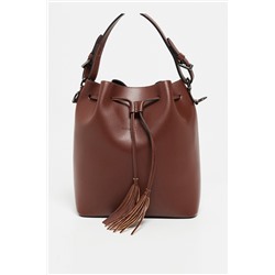 Bolso saco de piel Jila Marrón