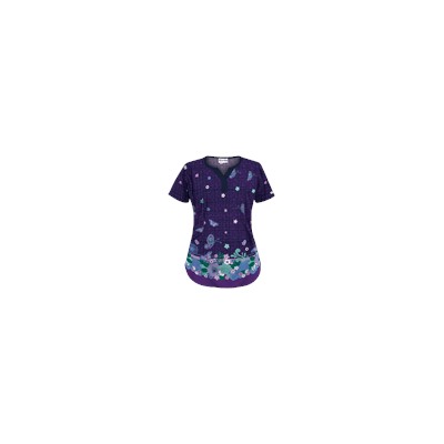 UA Butterfly Chic Grape Print Scrub Top