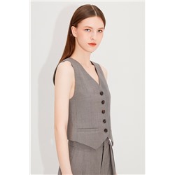 Chaleco de traje de lana Gris