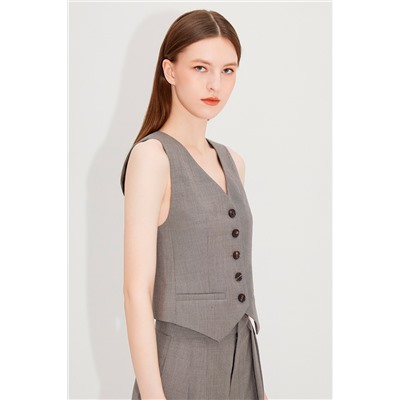 Chaleco de traje de lana Gris