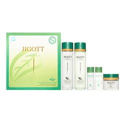 JIGOTT WELL-BEING GREEN TEA SKIN CARE 3SET Набор: Увлажняющий тонер для лица с экстрактом зелёного чая, Увлажняющая эмульсия для лица  с экстрактом зелёного чая, Увлажняющий крем для лица  с экстрактом зелёного чая  150мл+150мл+50мл+30мл+30мл