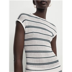 Camiseta rayas canalé desagujado