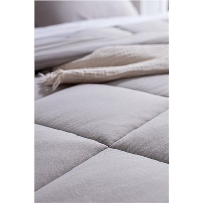 Bobigny Tek Kişilik Pamuklu SuperSoft Comforter Set - Açık Gri