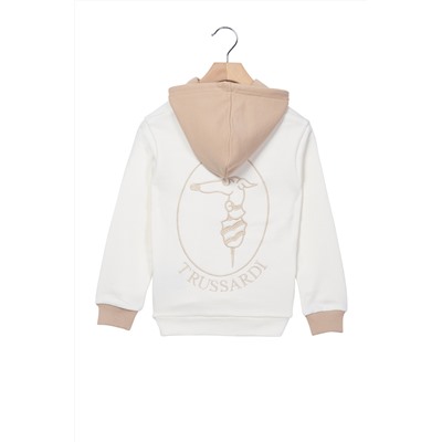 Sudadera con capucha Urme Blanco y beige