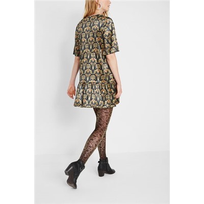 Vestido estampado floral dorado